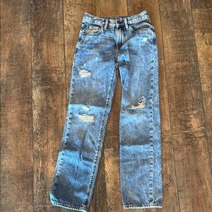 GAP Kids distressed jeans- size 16 Slim with adjustable waist. Like brand new!!